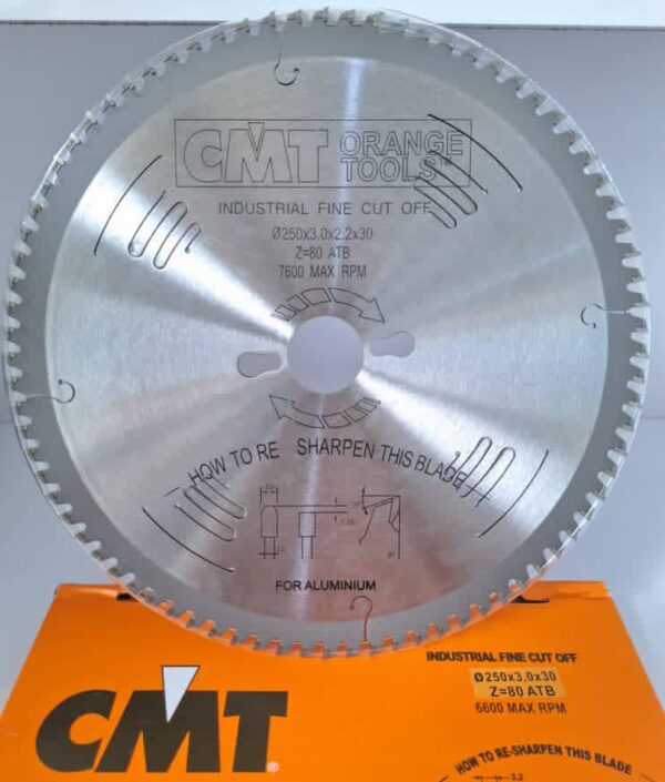 تیغ اره الماسه آلومینیوم بر سایز 250*80 CMT